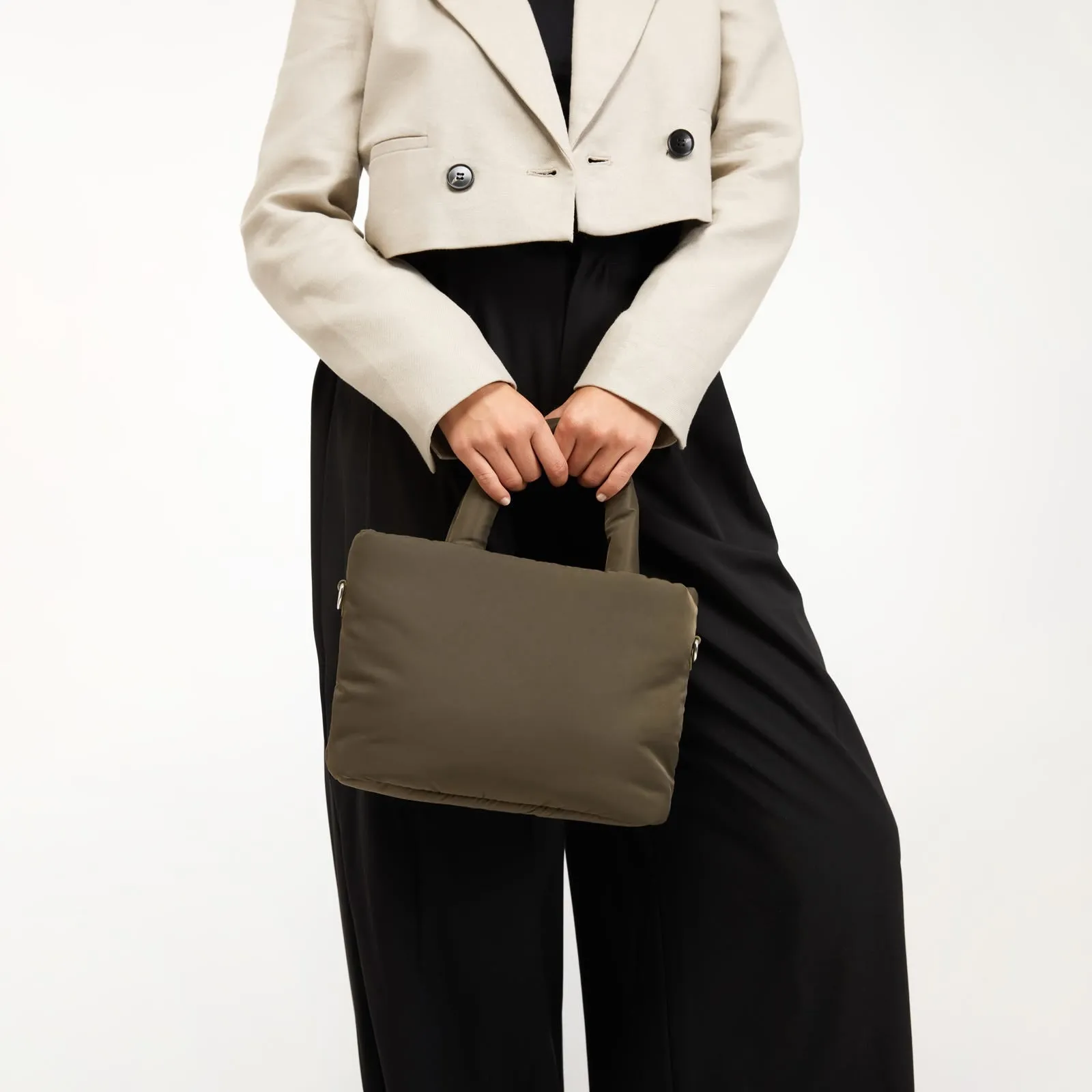 Acolfy bolso tote mediano en nylon acolchado con asa bandolera extraíble