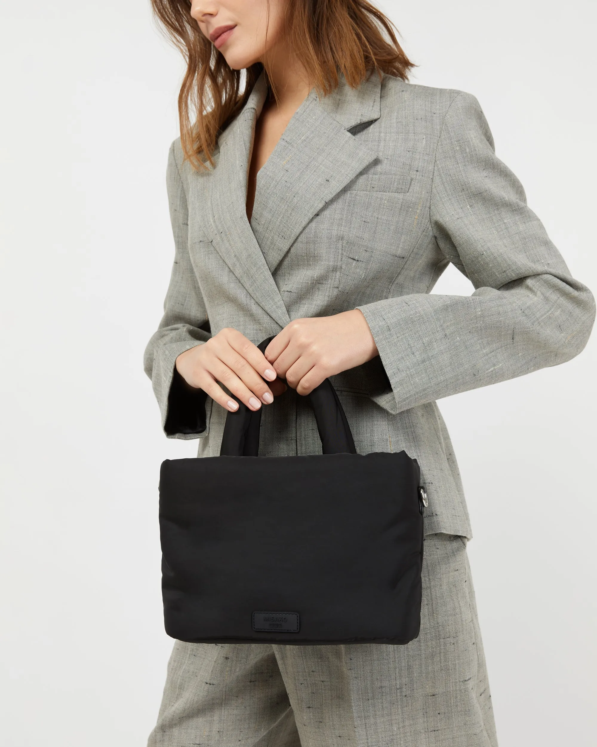 Acolfy bolso tote mediano en nylon acolchado con asa bandolera extraíble
