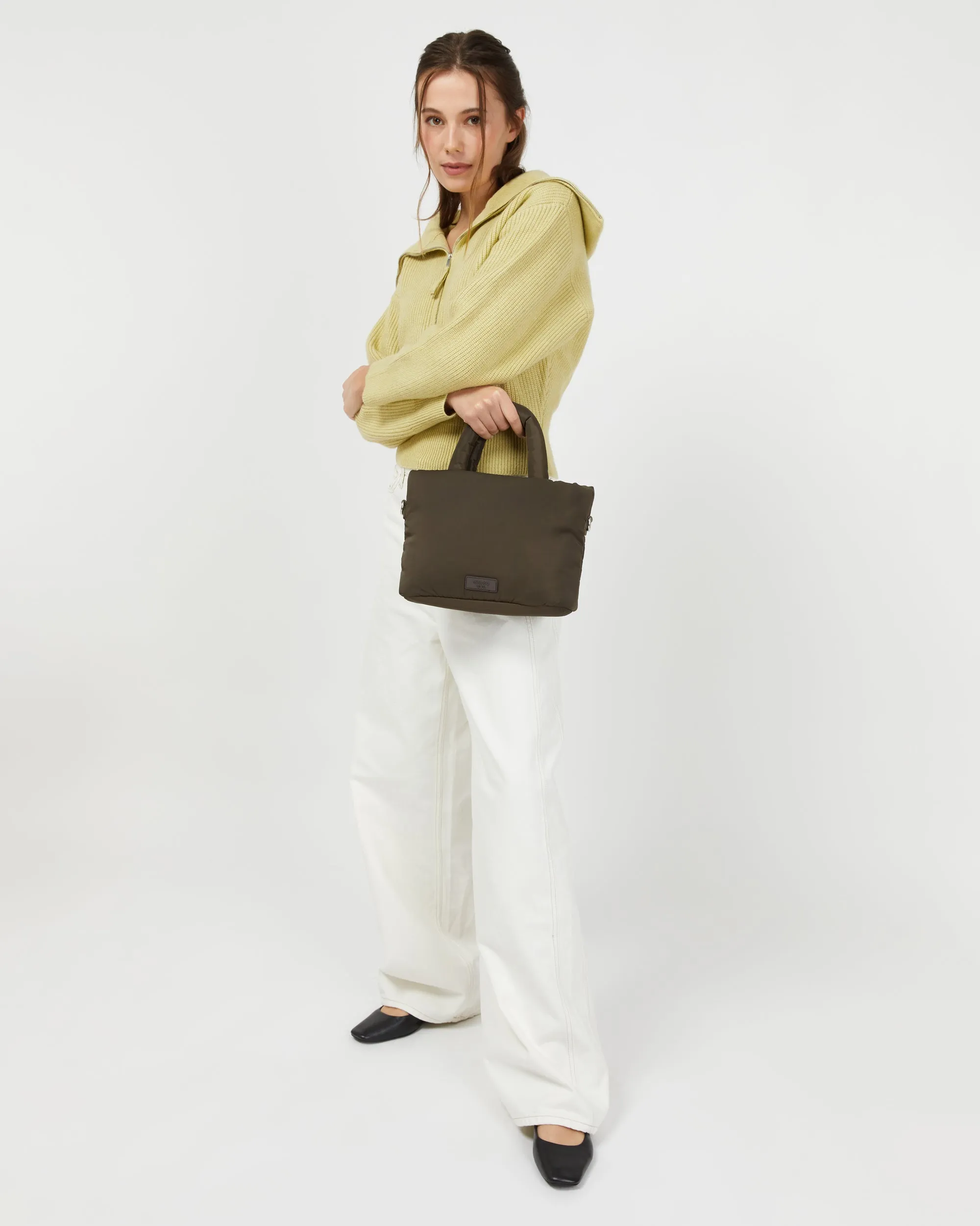 Acolfy bolso tote mediano en nylon acolchado con asa bandolera extraíble