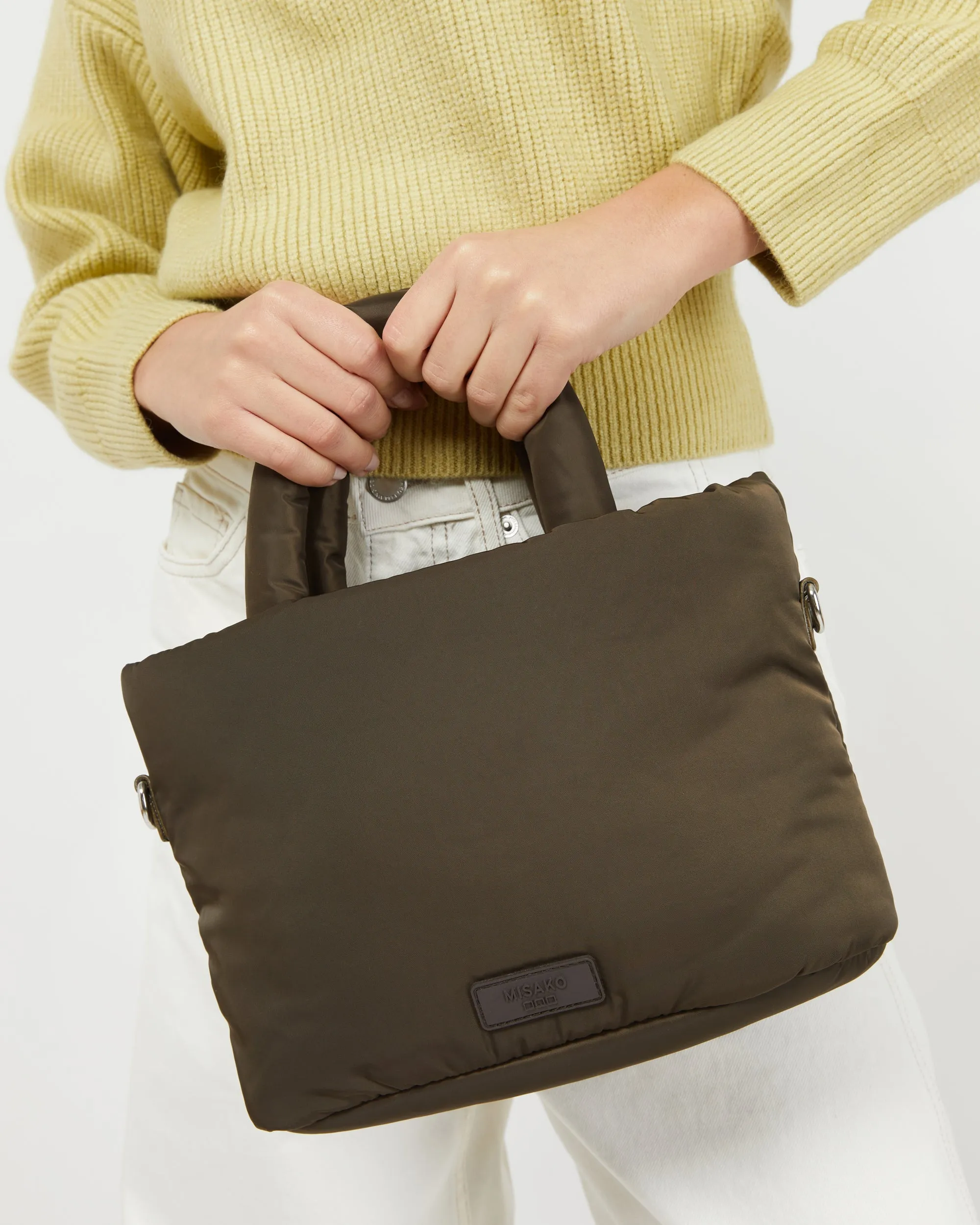 Acolfy bolso tote mediano en nylon acolchado con asa bandolera extraíble