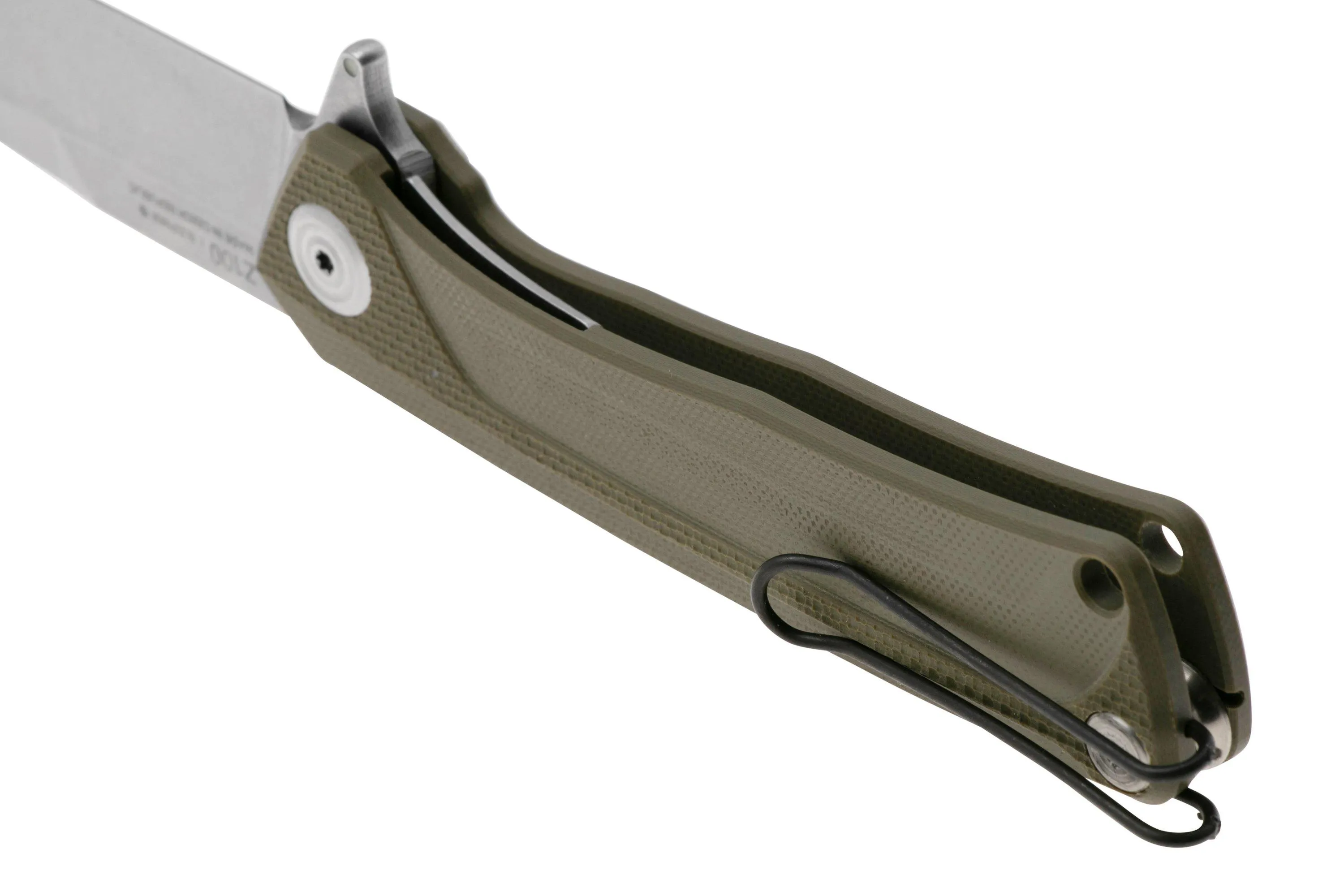 ANV KNIVES Z100 BB VZ100056 STONEWASHED SLEIPNER, OLIVE G10, NAVAJA