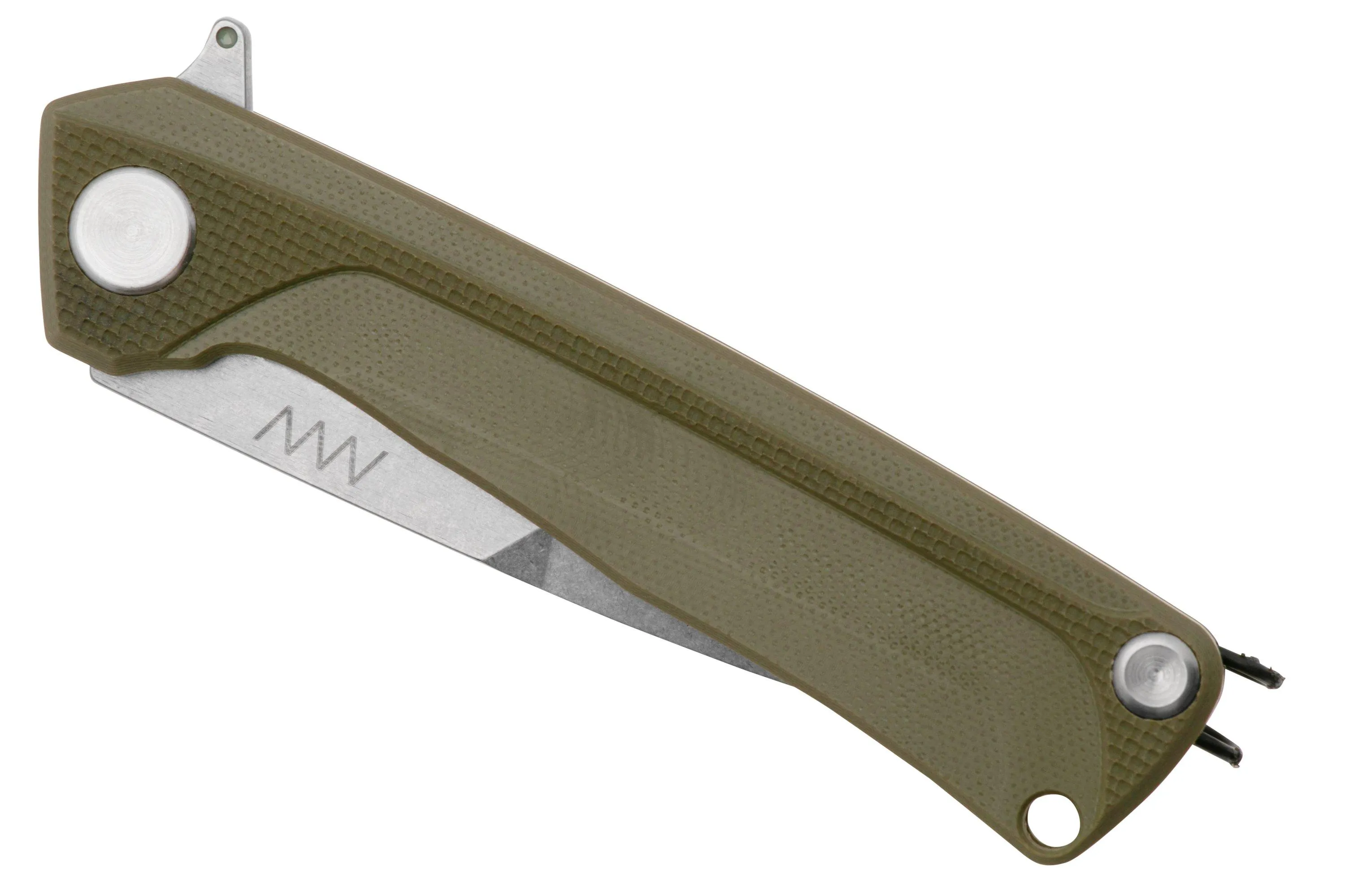 ANV KNIVES Z100 BB VZ100056 STONEWASHED SLEIPNER, OLIVE G10, NAVAJA
