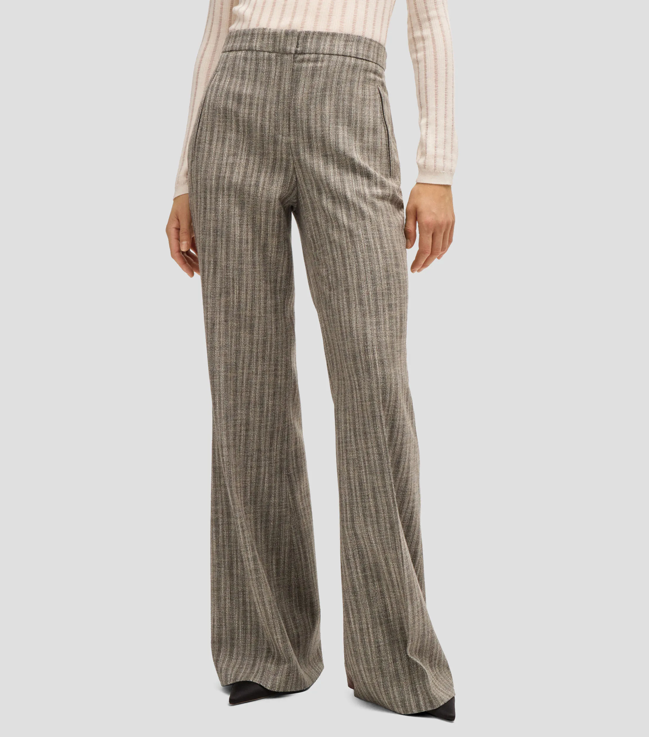 Boss Pantalón regular fit en paño elástico a rayas Mujer