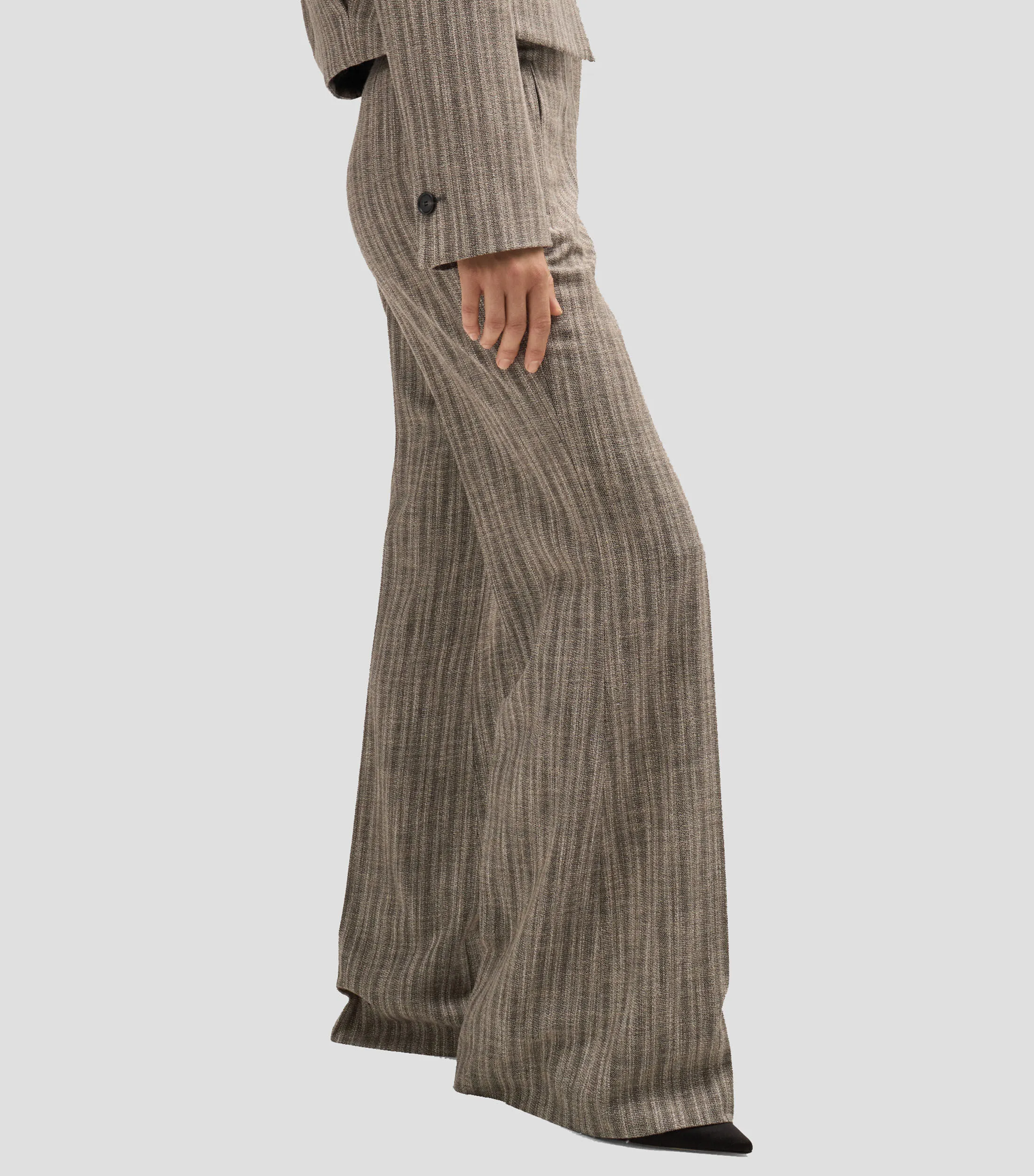 Boss Pantalón regular fit en paño elástico a rayas Mujer