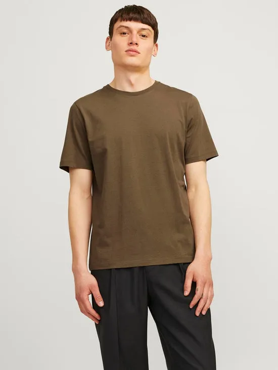 CAMISETA BáSICA MARRóN  JJEORGANIC