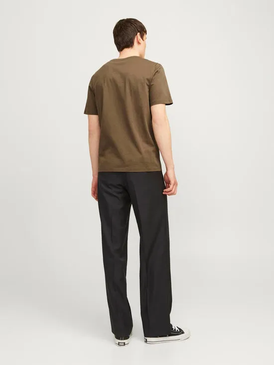 CAMISETA BáSICA MARRóN  JJEORGANIC