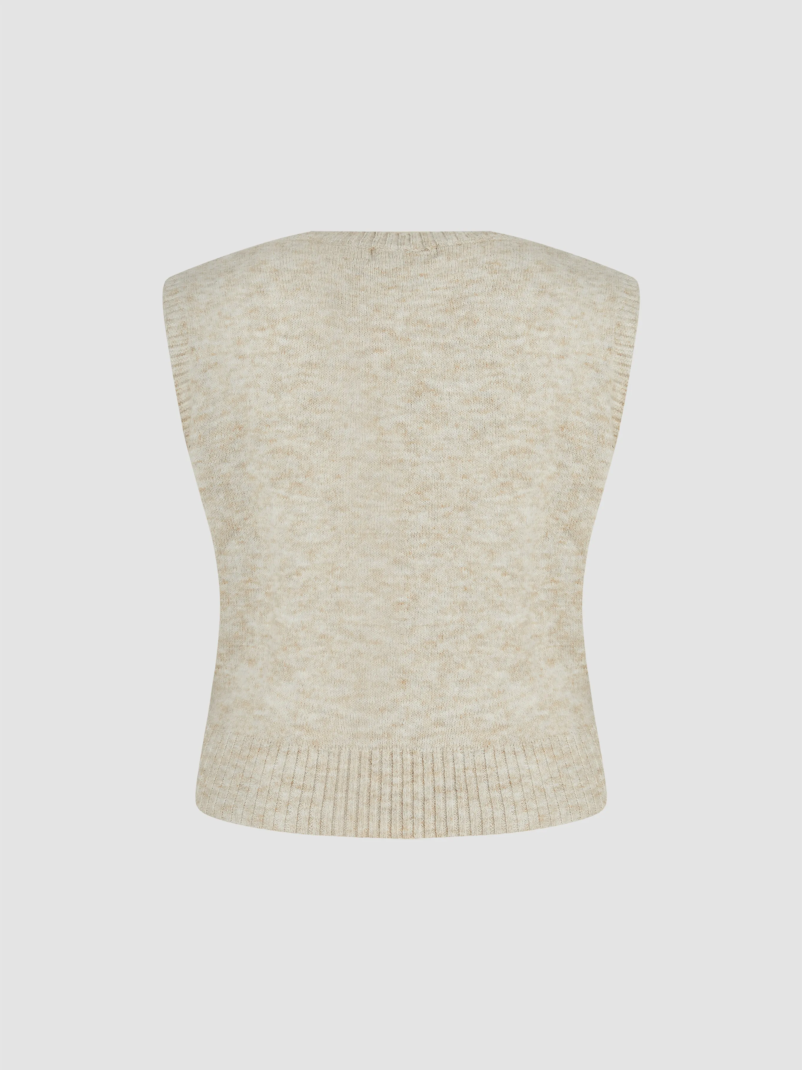  Chaleco de lana con gráfico de pera y cuello redondo de punto Curvy