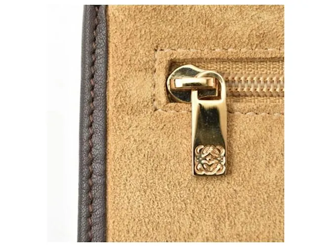 Clutch de cuero marrón Loewe Castaño 