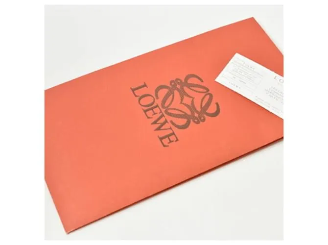 Clutch de cuero marrón Loewe Castaño 
