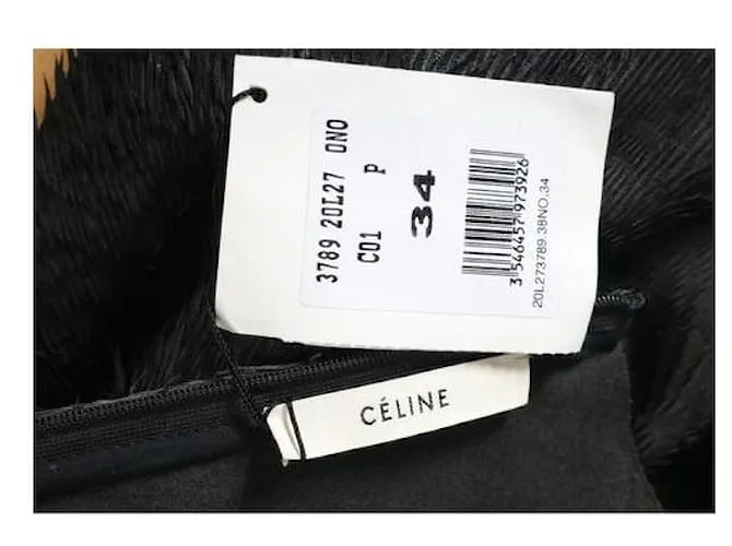Céline Celine Vestido negro de pantorrilla Celine 
