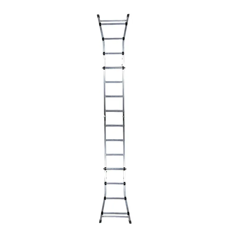 Escalera Telescópica Aluminio  6+6 Peldaños Perfil 67 mm.