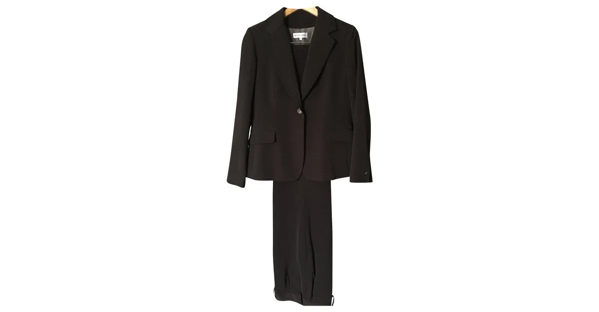 Gerard Darel Hermoso traje pantalon Negro Marrón oscuro 