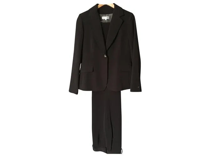 Gerard Darel Hermoso traje pantalon Negro Marrón oscuro 