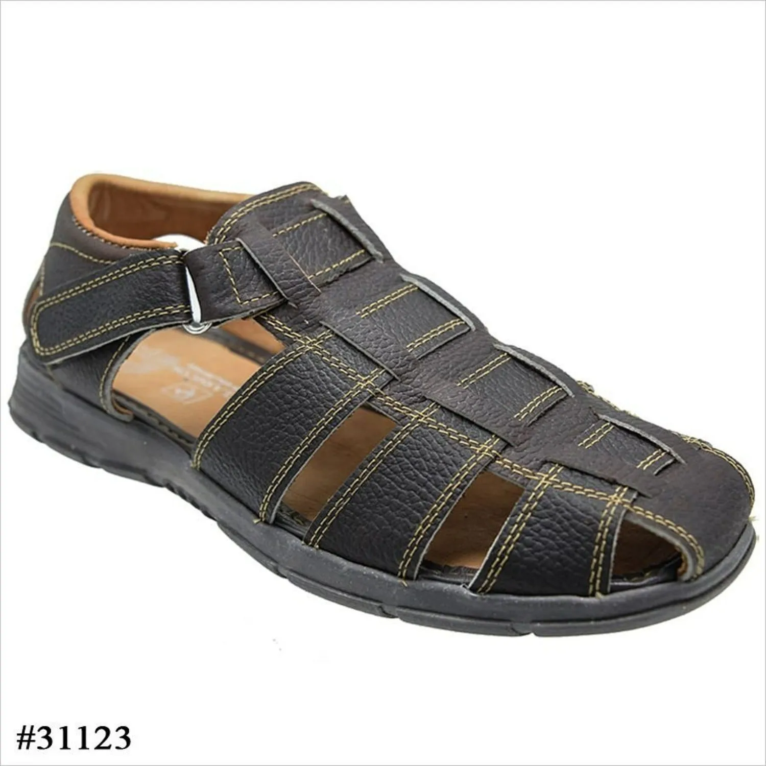 HUARACHE DE CUERO ARTESANAL DE VESTIR FINO COLOR MOKA IMP31123