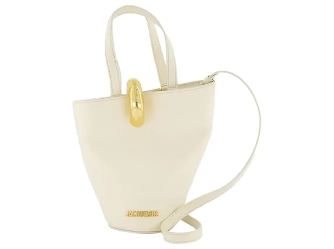 LE PETIT BAMBOLA SHOPPER BAG  JACQUEMUS  CUERO  MARFIL BLANCO 