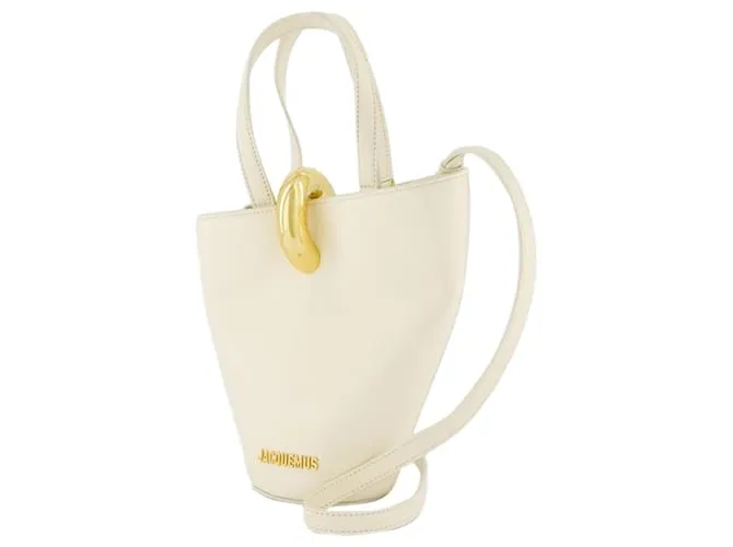 LE PETIT BAMBOLA SHOPPER BAG  JACQUEMUS  CUERO  MARFIL BLANCO 