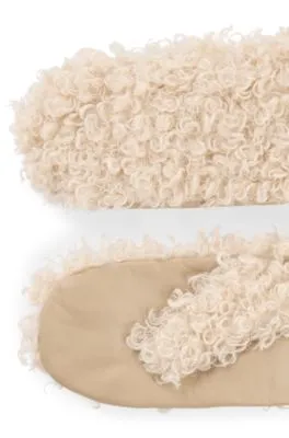 Manoplas de peluche sintético con paneles de piel