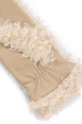 Manoplas de peluche sintético con paneles de piel