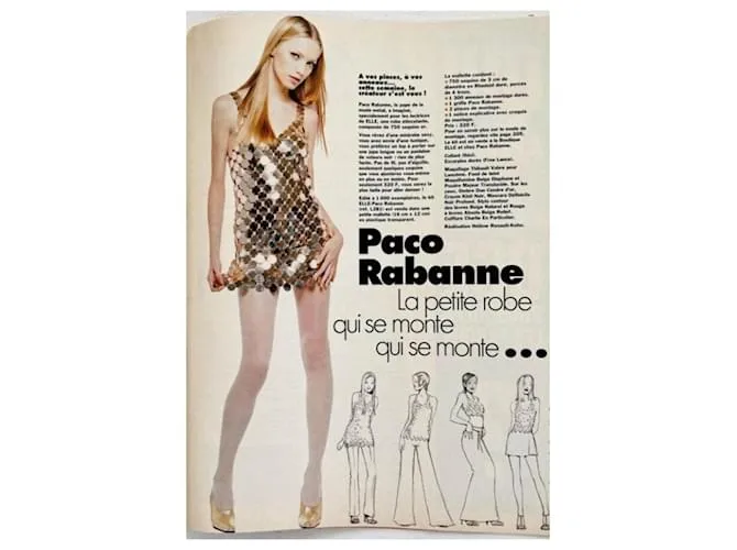 Paco Rabanne 1994 COLECCIONISTA DE LENTEJUELAS ORO DIY FR38 Dorado 