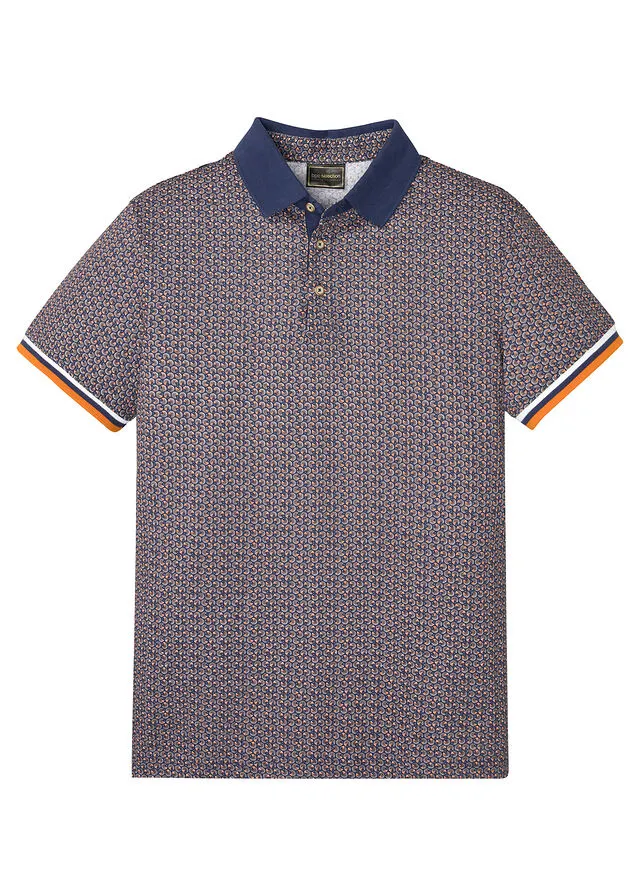 Polo Azul con estampado gráfico