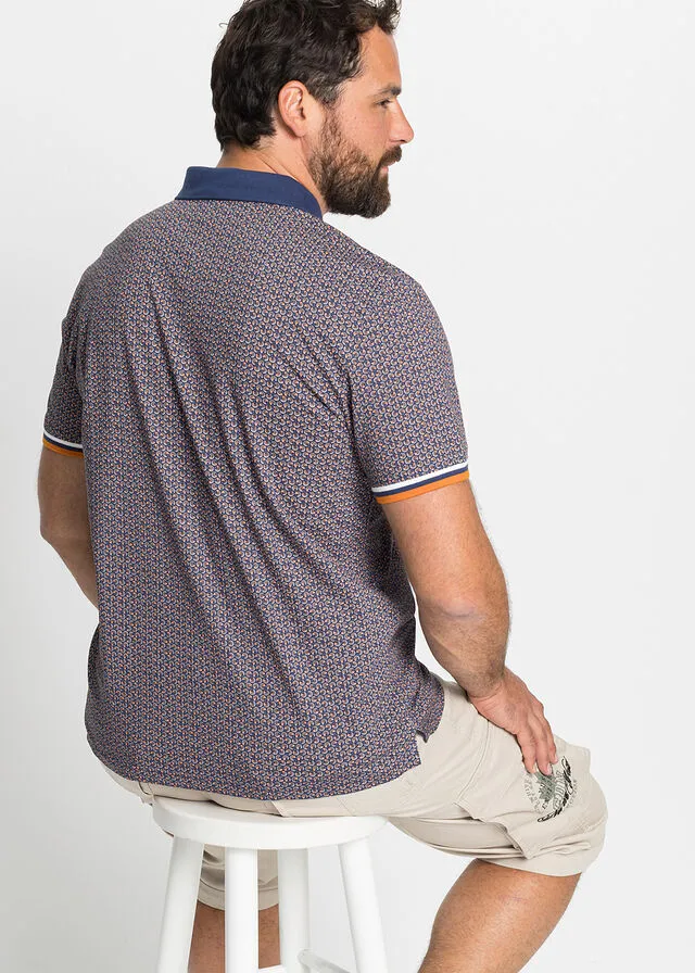 Polo Azul con estampado gráfico