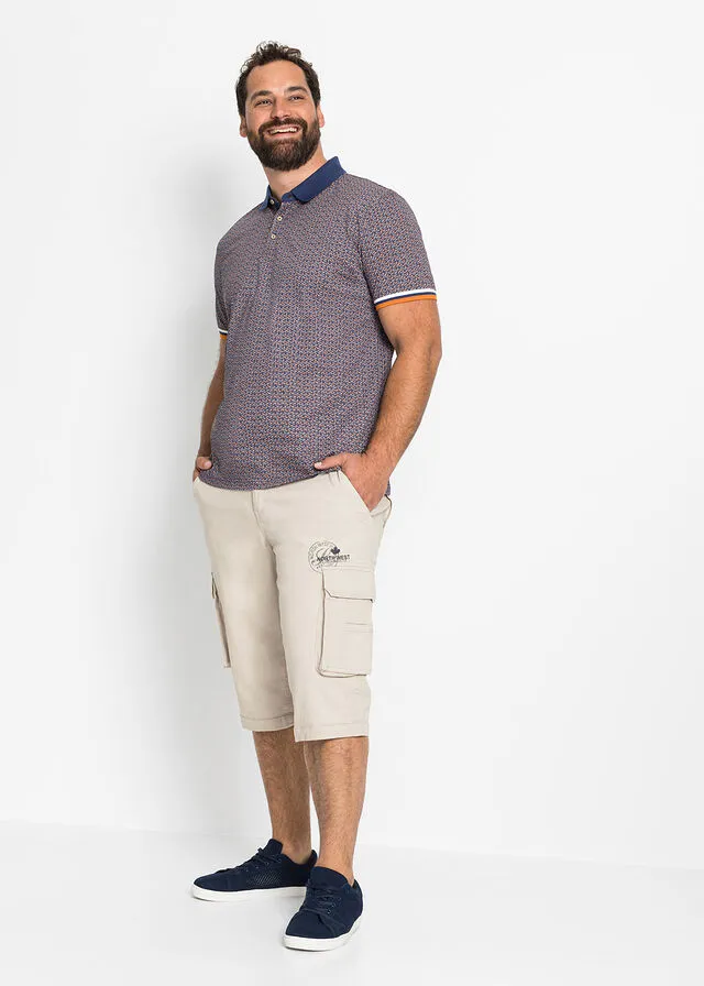 Polo Azul con estampado gráfico