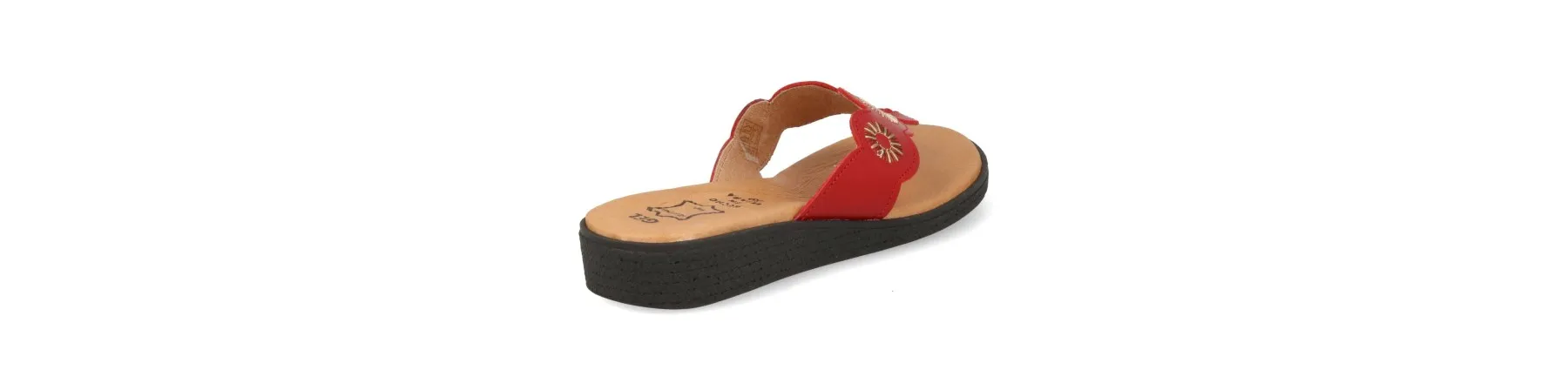 SANDALIAS DEDO MUJER COMODAS MOD. KUSUM ROJO