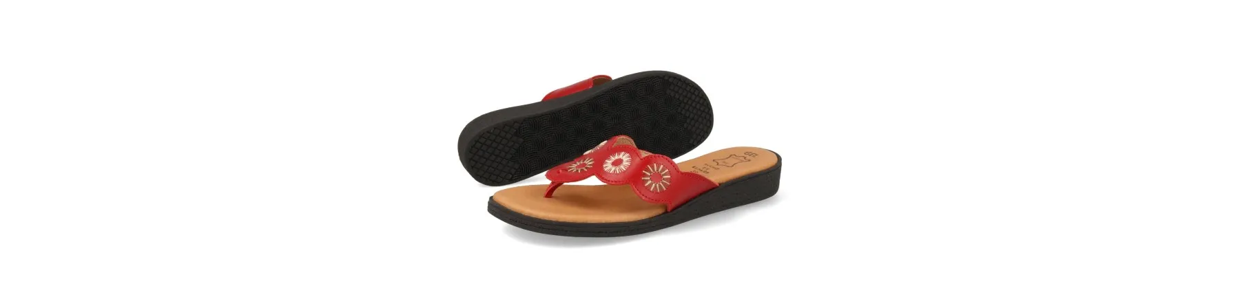 SANDALIAS DEDO MUJER COMODAS MOD. KUSUM ROJO