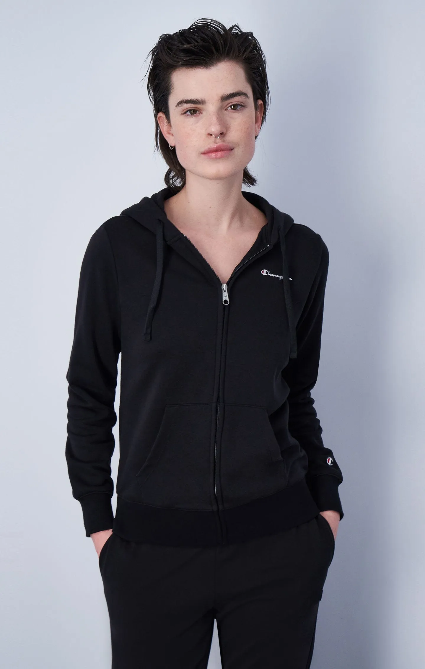 Sudadera con capucha, logotipo y cremallera entera