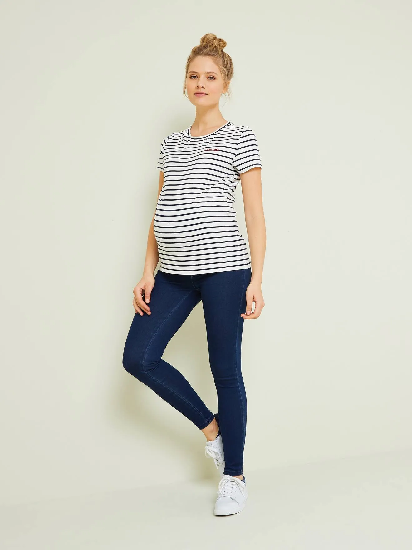 Treggings de embarazo sin costuras, efecto vaquero