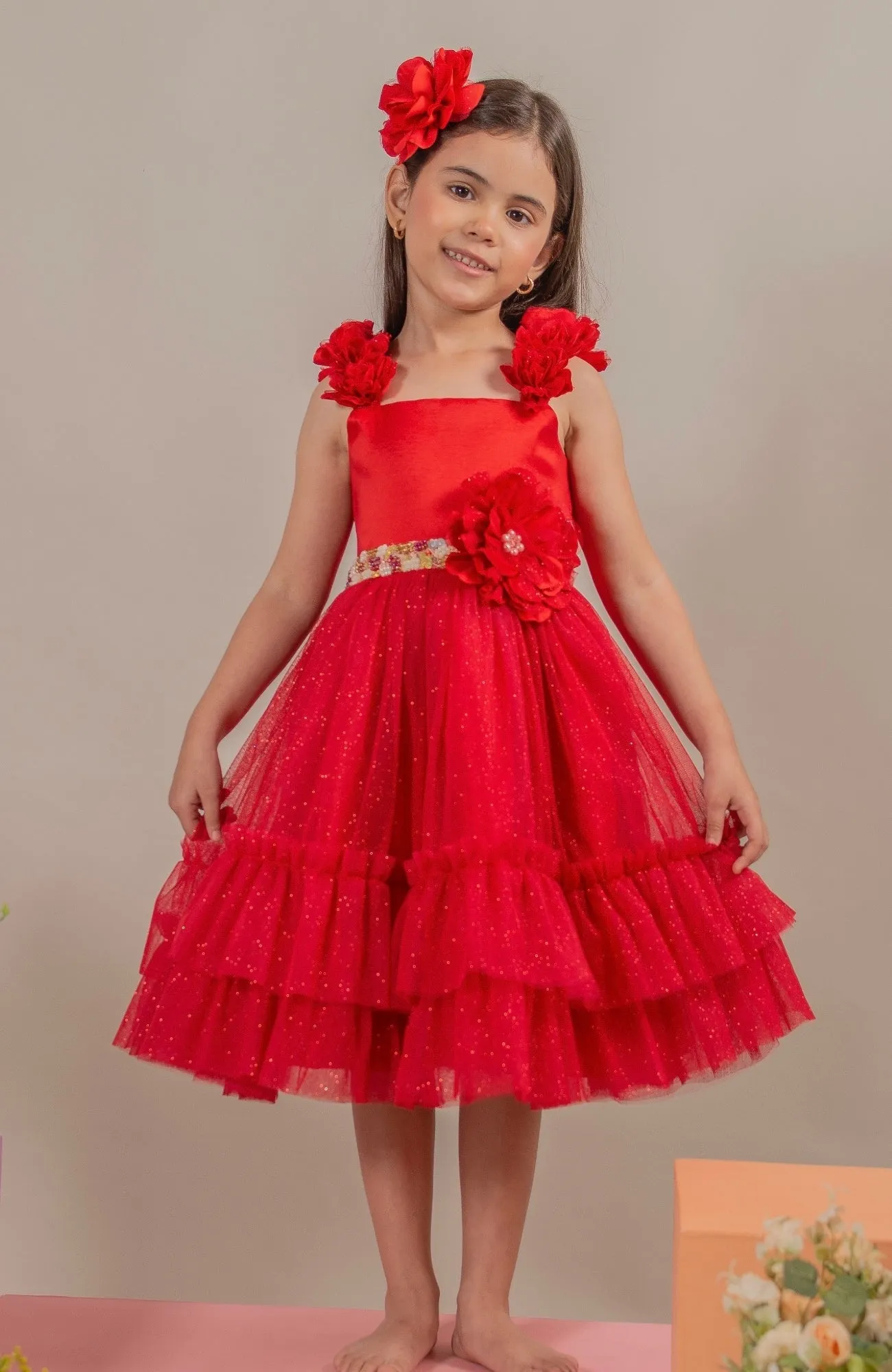 VESTIDO PARA BEBé SOY VALIOSA  ROJO