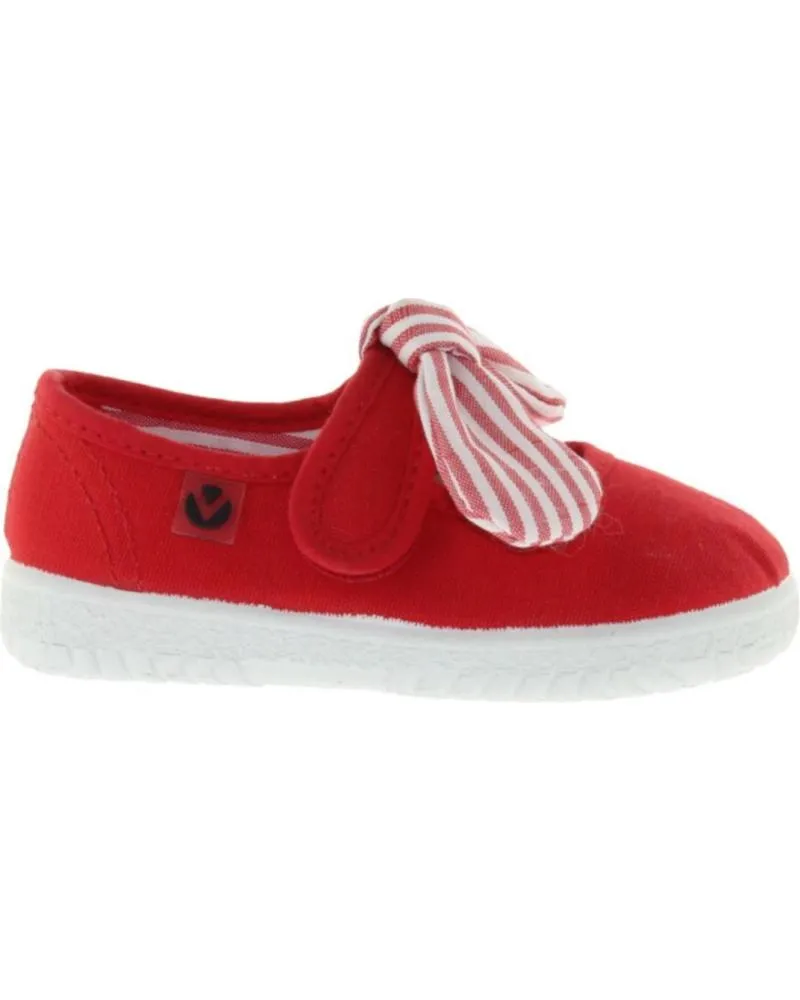 Zapatos VICTORIA  de Niña MERCEDES LAZO LONA ROJA  ROJO