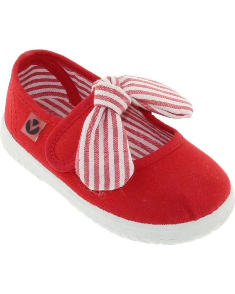 Zapatos VICTORIA  de Niña MERCEDES LAZO LONA ROJA  ROJO