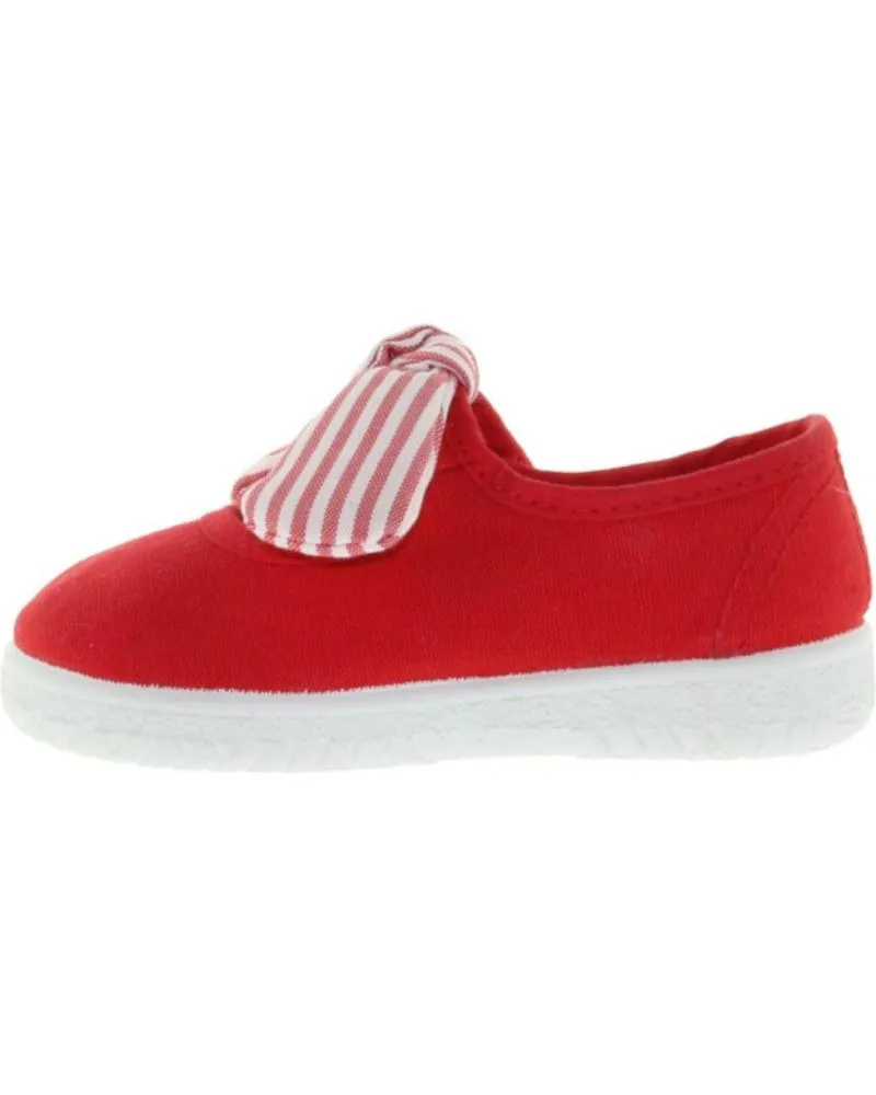 Zapatos VICTORIA  de Niña MERCEDES LAZO LONA ROJA  ROJO