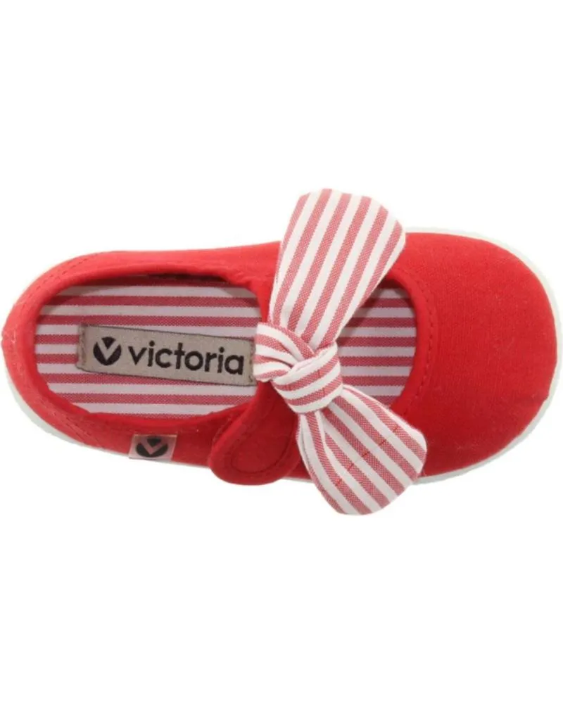 Zapatos VICTORIA  de Niña MERCEDES LAZO LONA ROJA  ROJO